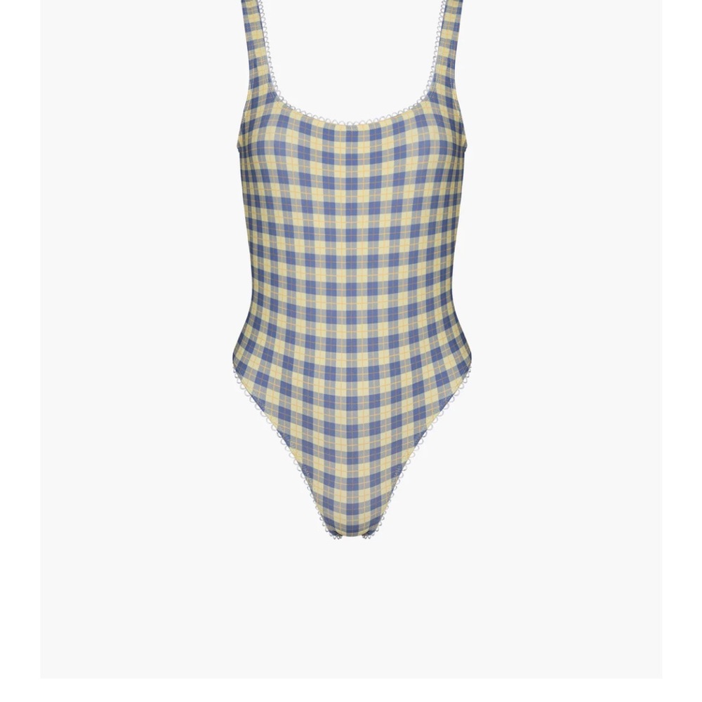 ODDLI Swim Blue and Yellow Checkered One Piece